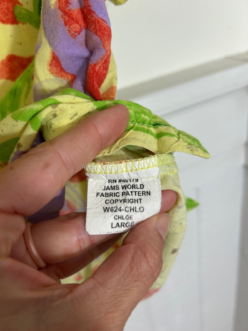 Jams World Vintage Yellow Chloe Hawaiian Floral Rayon Top size Large - Picture 5 of 7
